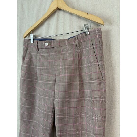 Brian Dales Mens Academia Hipster Plaid Tapered Slacks Size 34 X 34 Preppy Italy - Picture 7 of 9